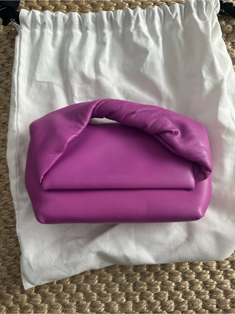 JW ANDERSON Purple Leather Twisted-Handle Crossbody